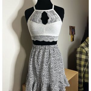 White Fox Boutique Women's Lace Halter Top Casual